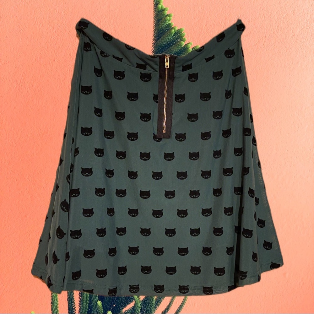 Sugarhill Boutique 🐱 Cat Face Print Skater Skirt - Sz 6 - Picture 4 of 9